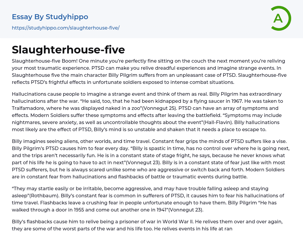 Slaughterhouse-five Essay Example