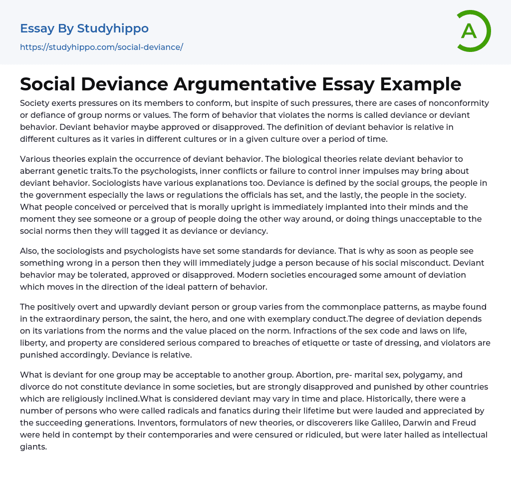 social deviance essay questions