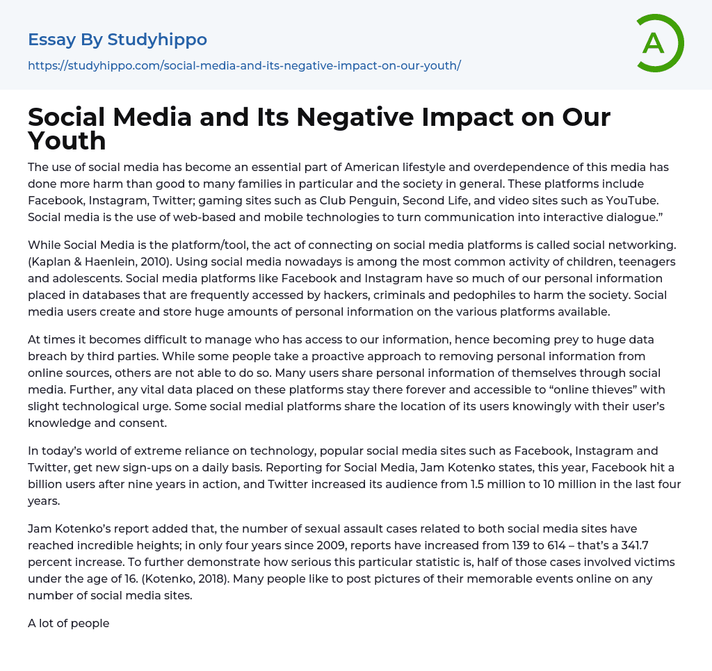 argumentative essay on negative effects of social media