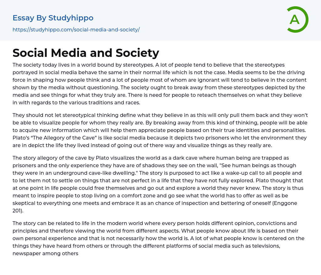 social media and society essay 300 words