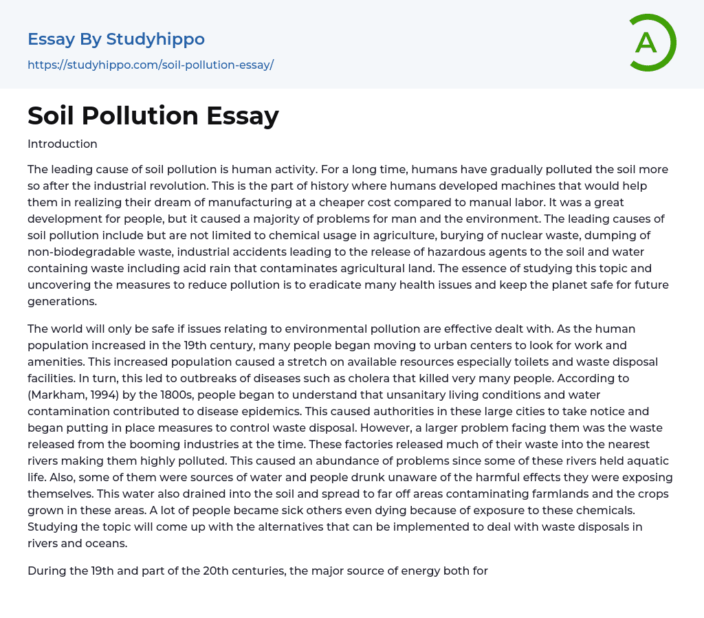 Soil Pollution Essay