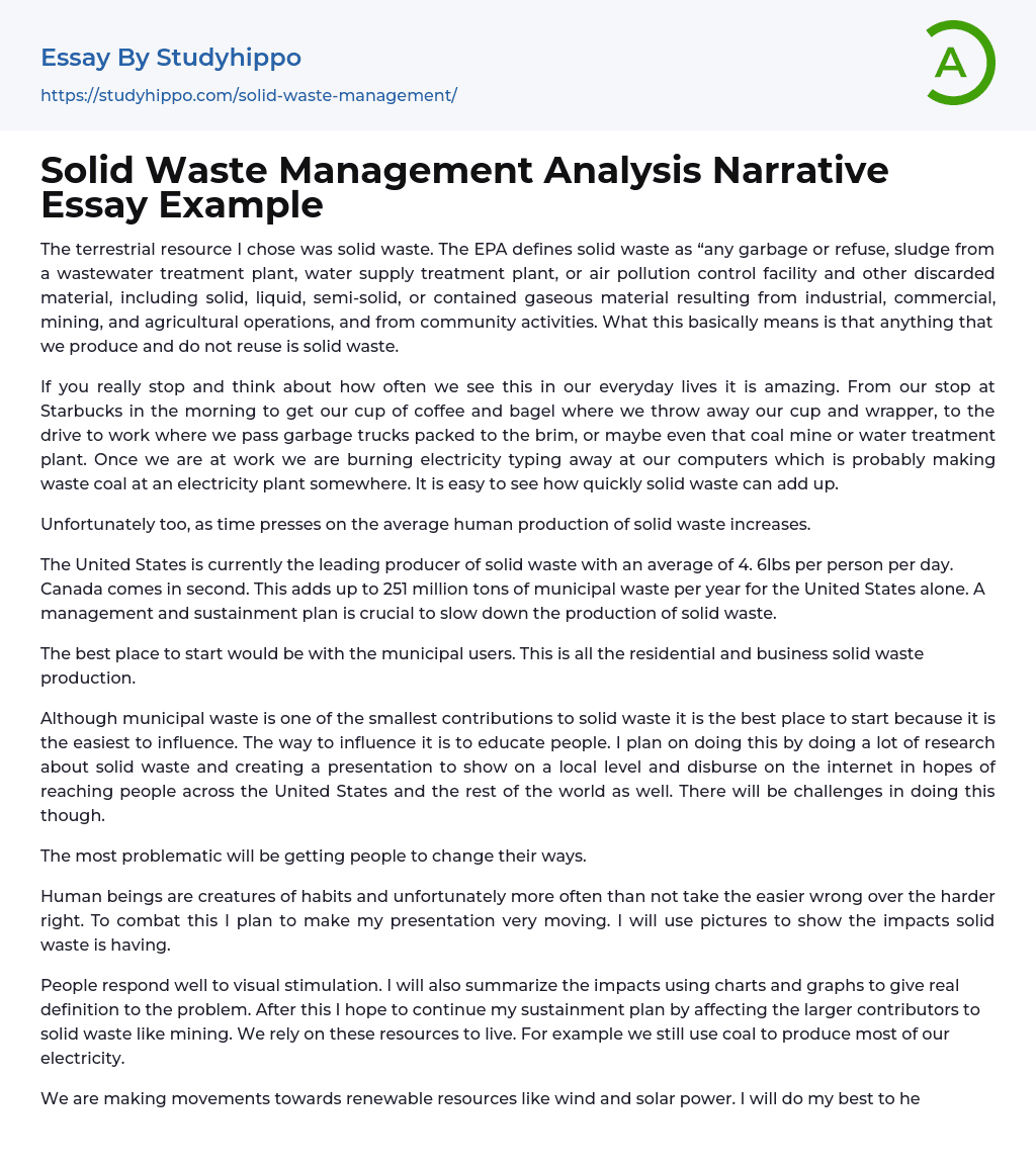 write an essay on effective solid waste management