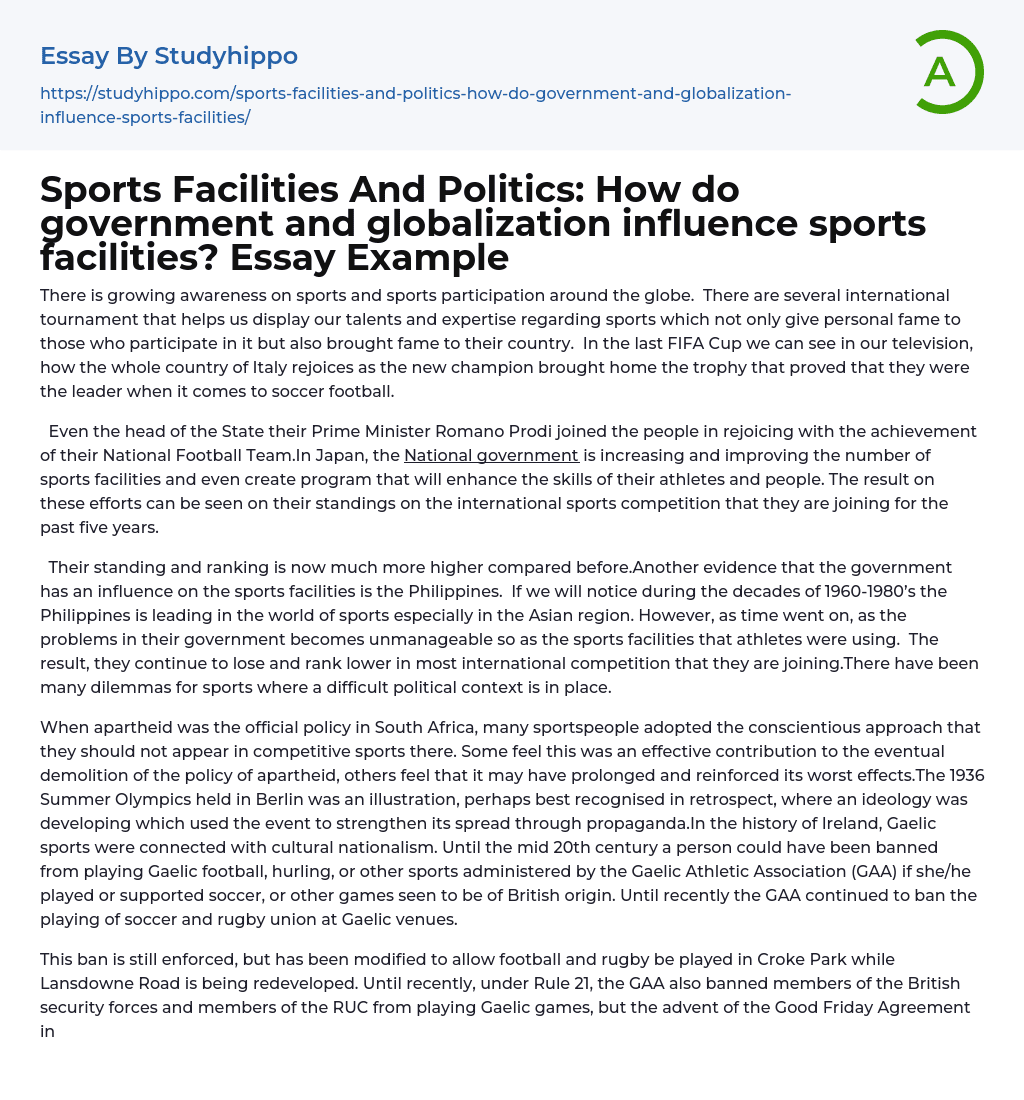 Growing Global Awareness of Sports Participation