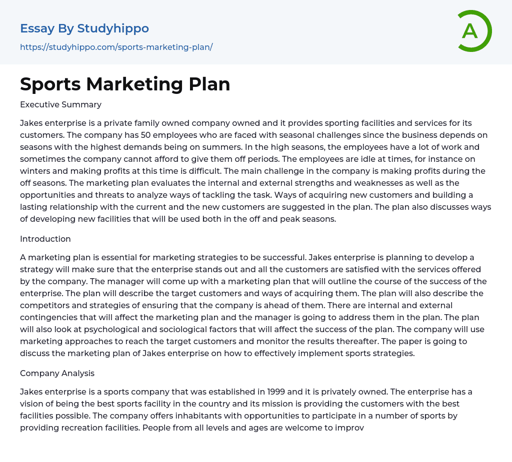 sports supplement business plan