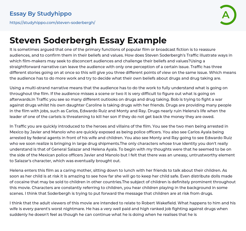 Steven Soderbergh Essay Example