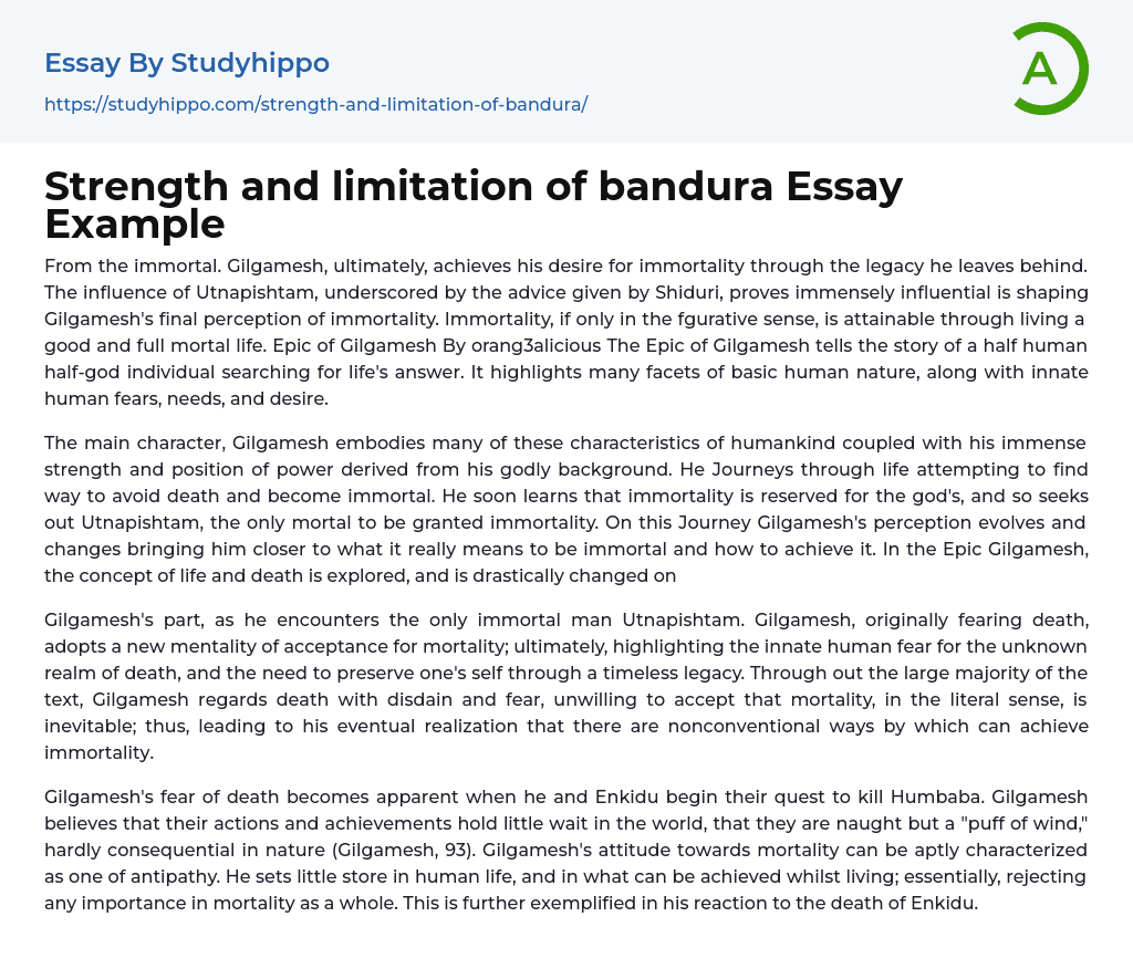 Strength and limitation of bandura Essay Example