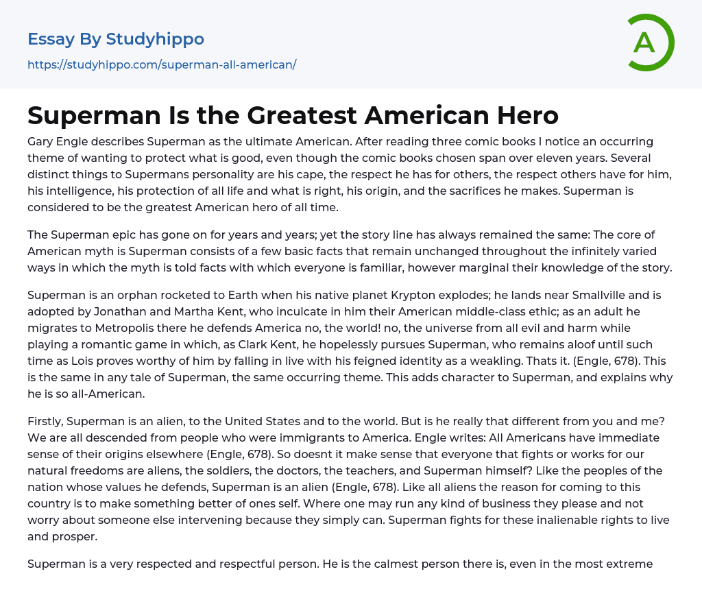 american hero essay