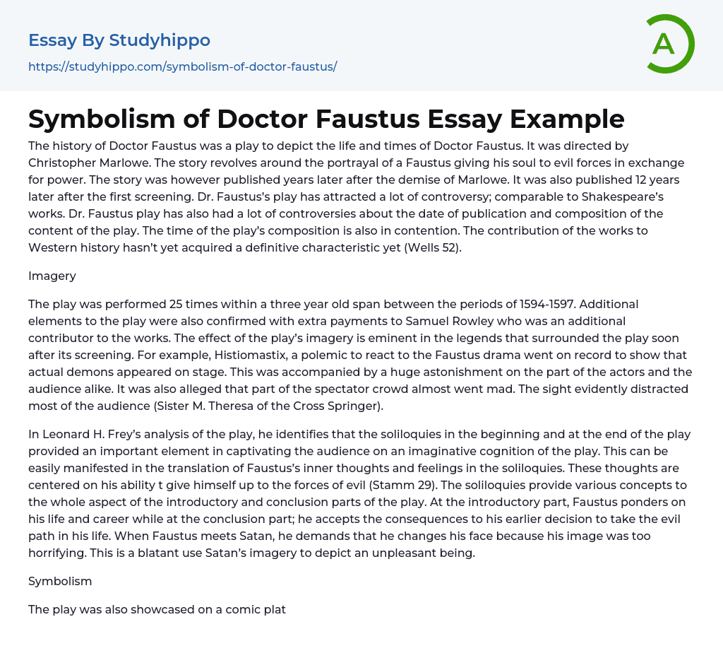 Symbolism of Doctor Faustus Essay Example