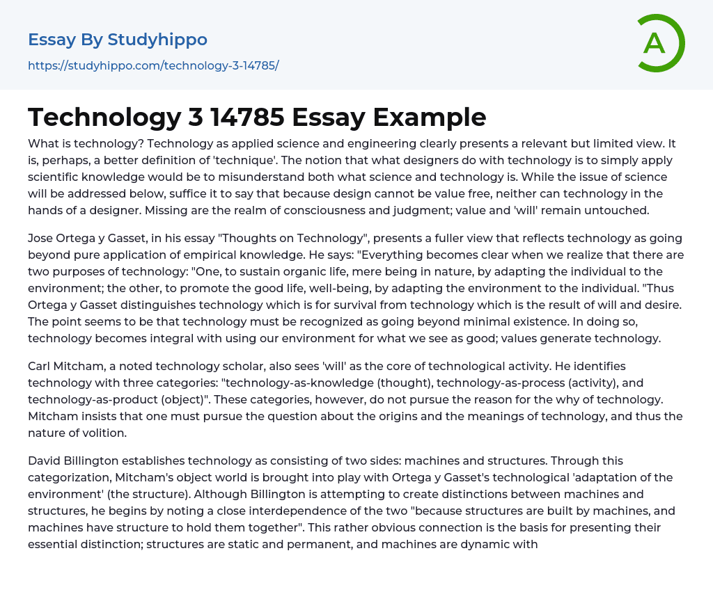 Technology 3 14785 Essay Example