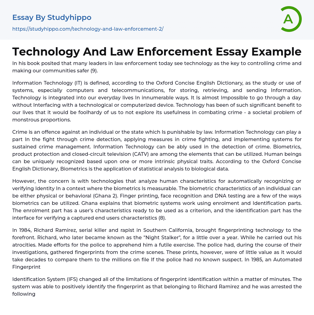 law enforcement research essays