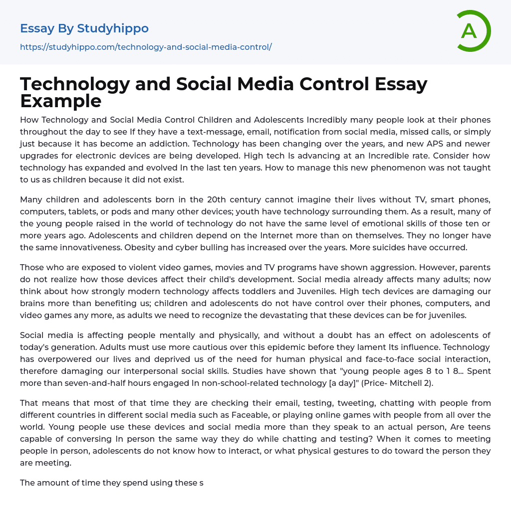 essay on media control