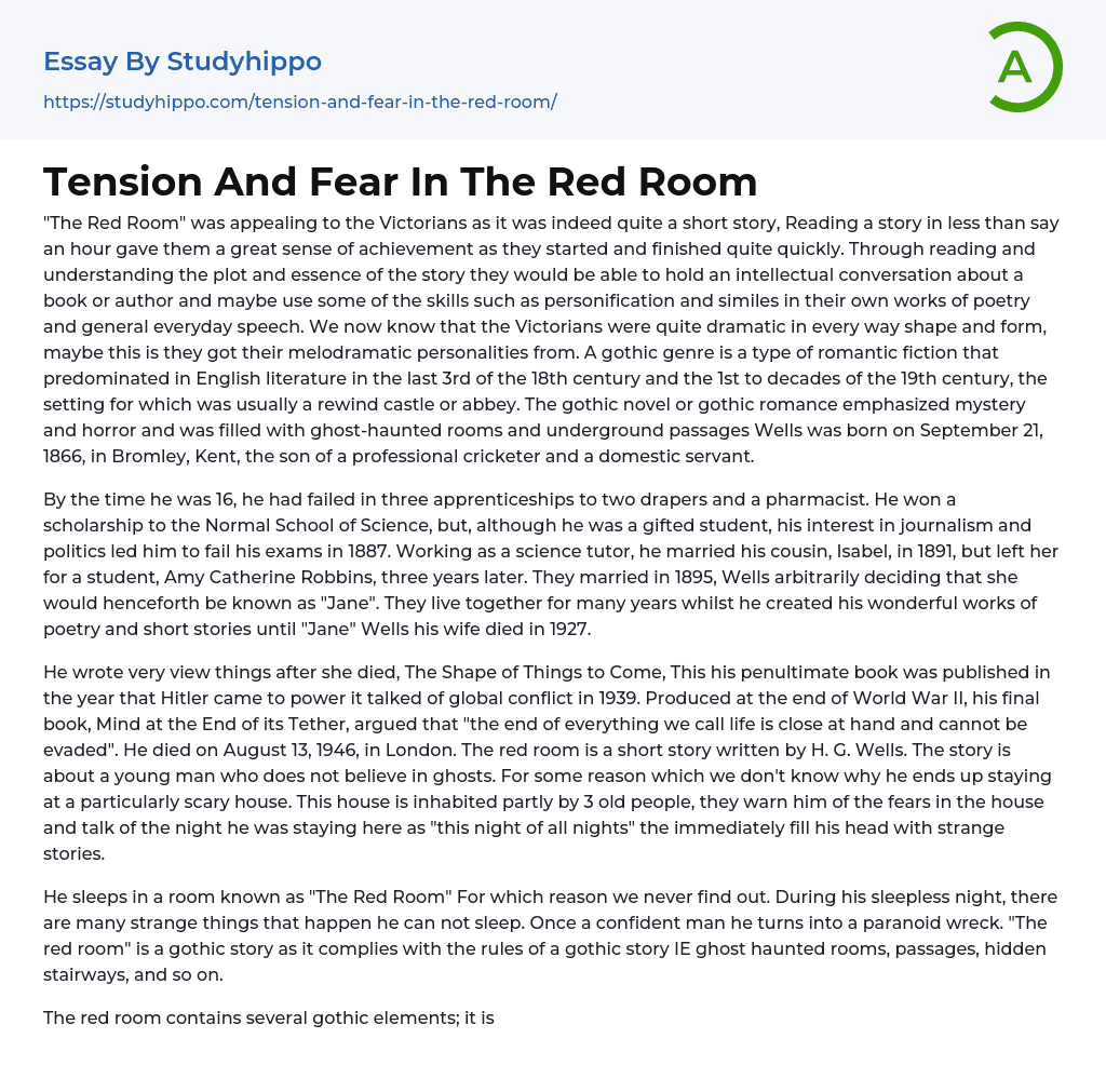 Tension And Fear In The Red Room Essay Example