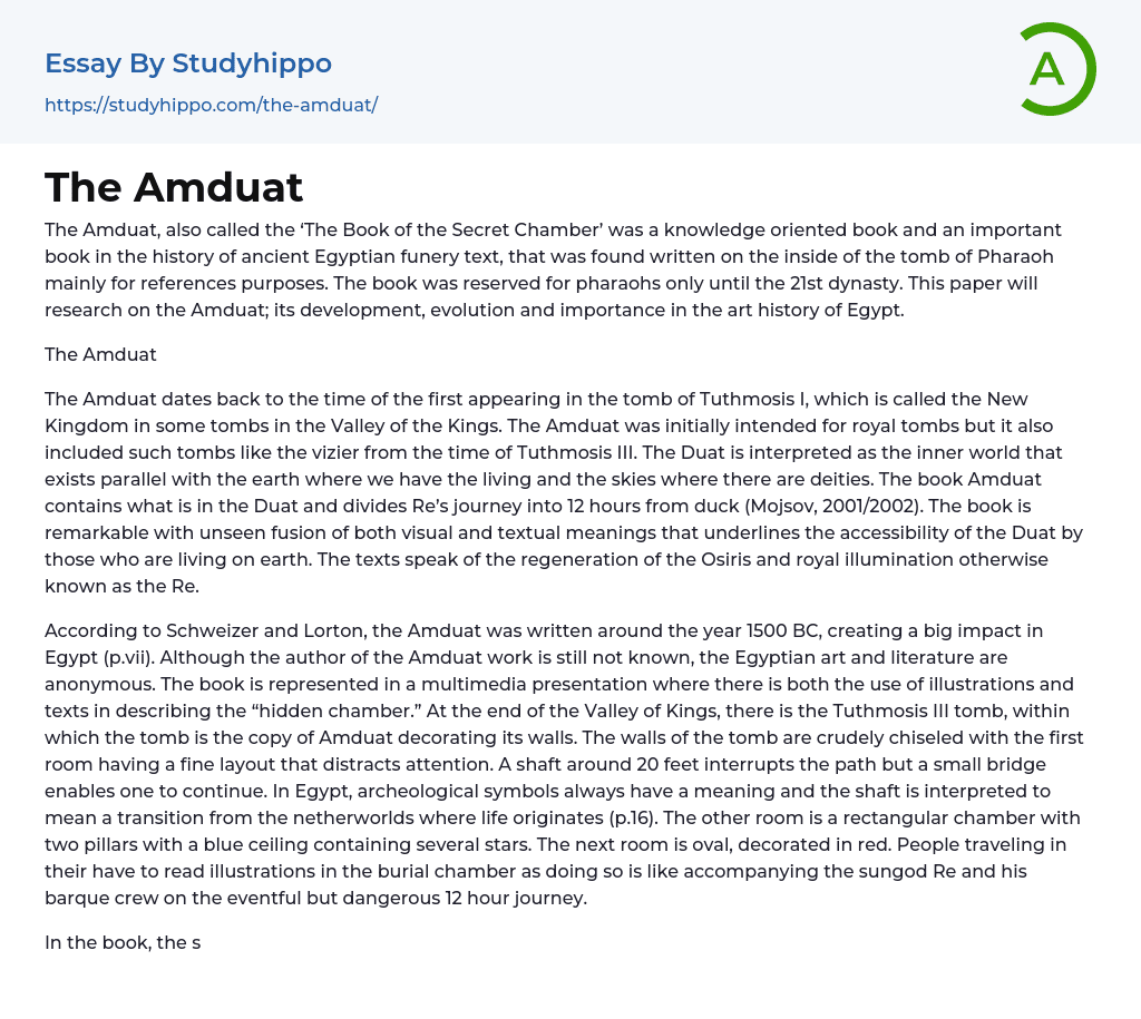 The Amduat Essay Example