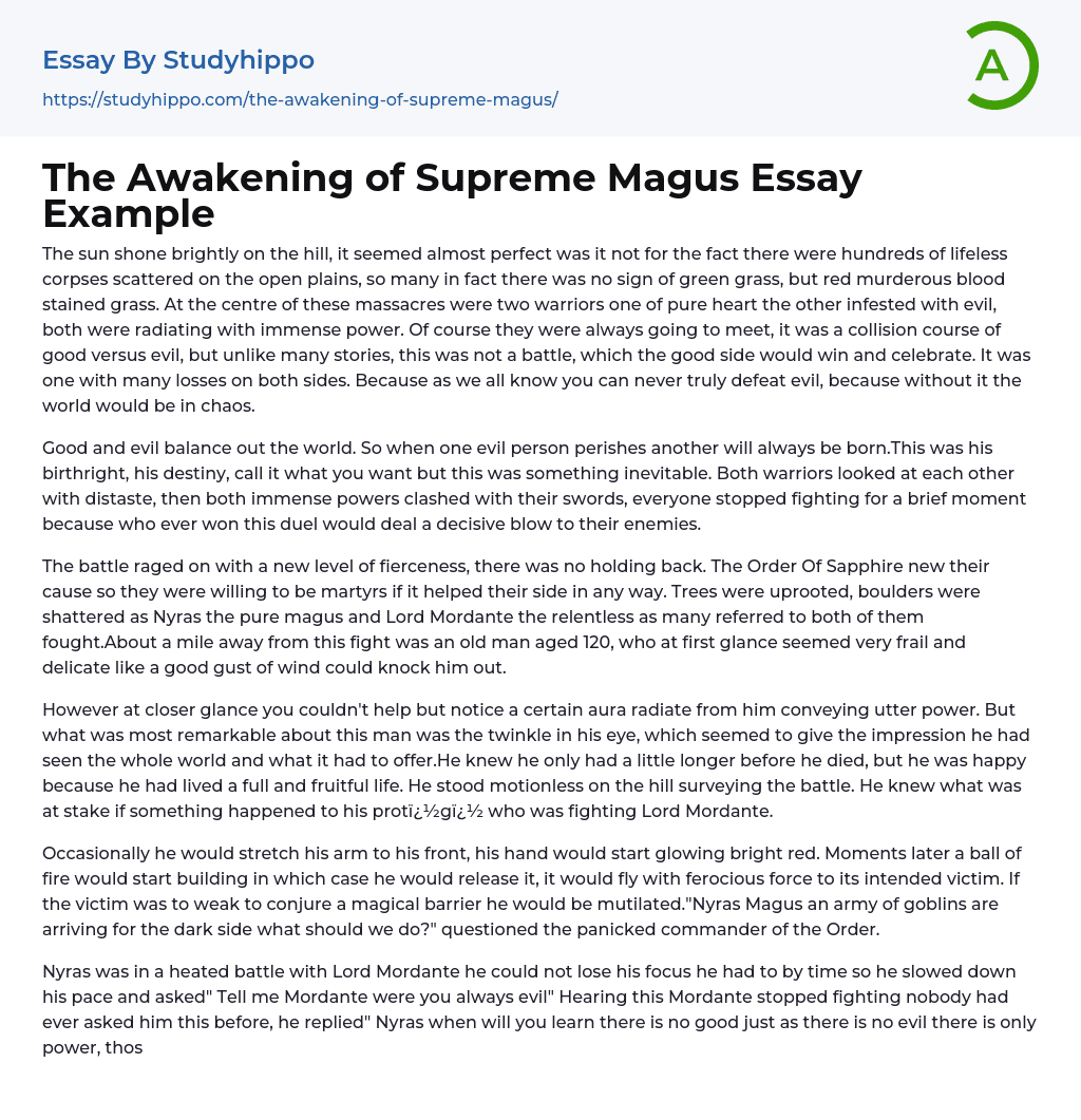 The Awakening of Supreme Magus Essay Example
