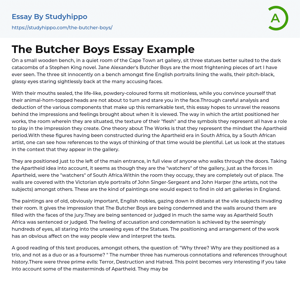 The Butcher Boys Essay Example