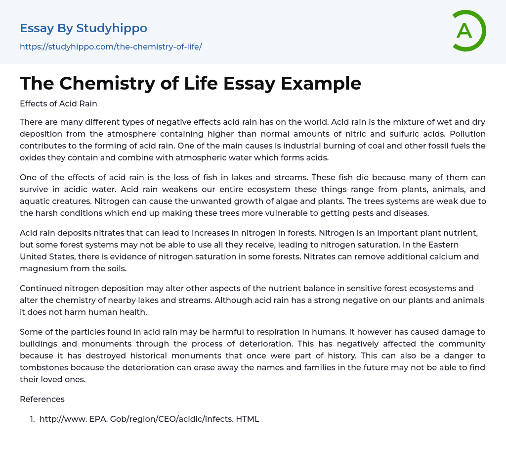 chemistry in my life essay