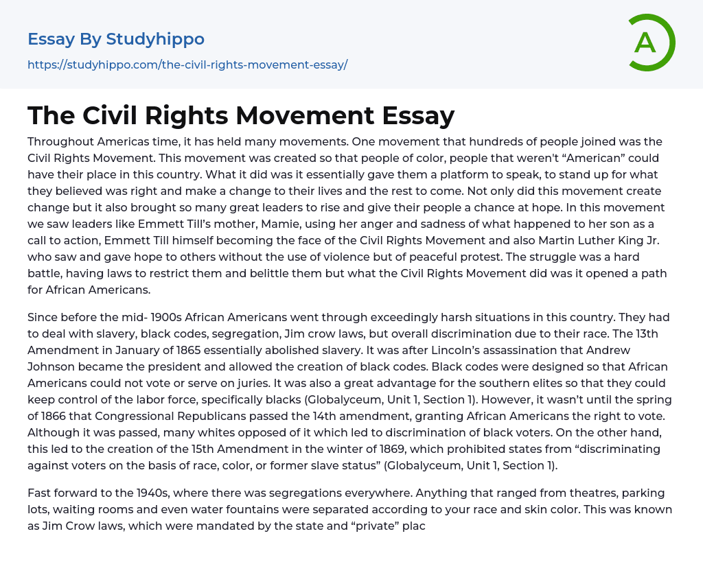The Civil Rights Movement Essay
