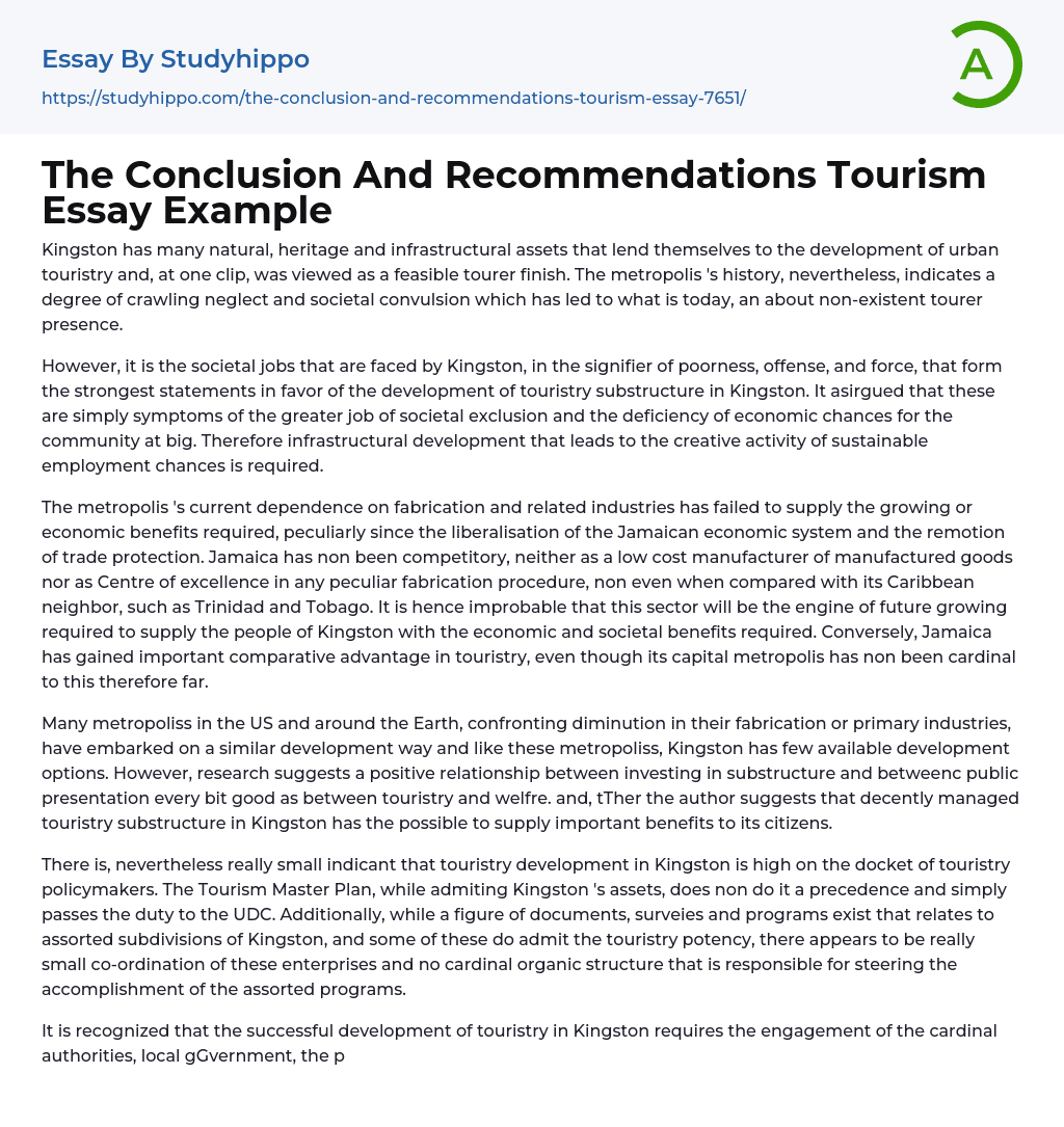 conclusion of tourism industry essay