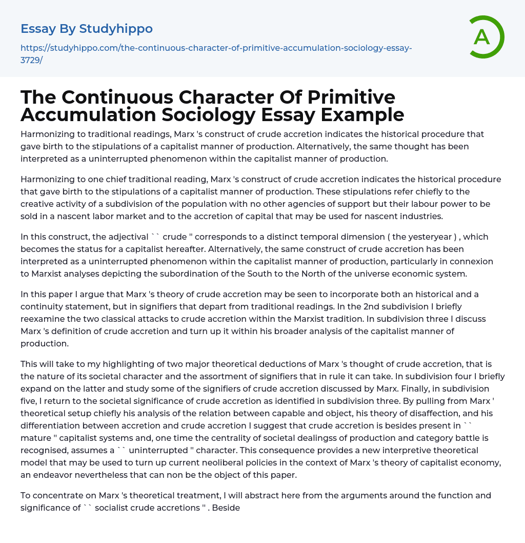 sociology essay example