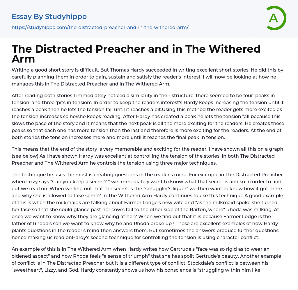 The Distracted Preacher and in The Withered Arm Essay Example
