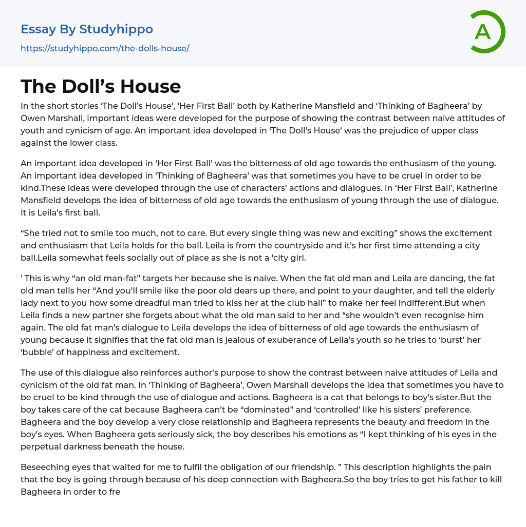 The Doll’s House Essay Example
