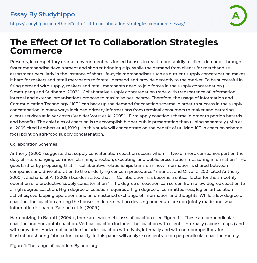 The Effect Of Ict To Collaboration Strategies Commerce Essay Example