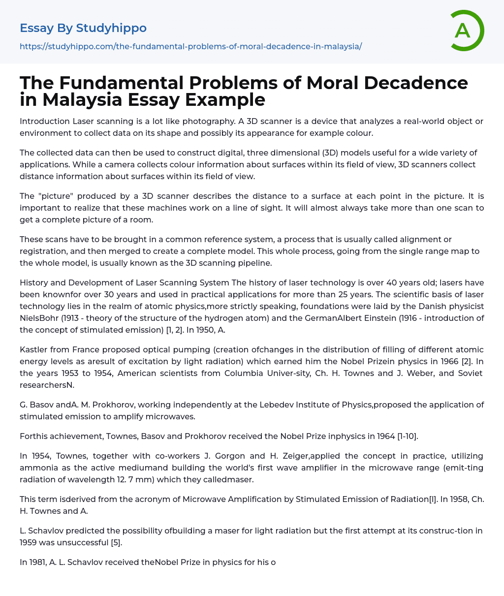 The Fundamental Problems of Moral Decadence in Malaysia Essay Example