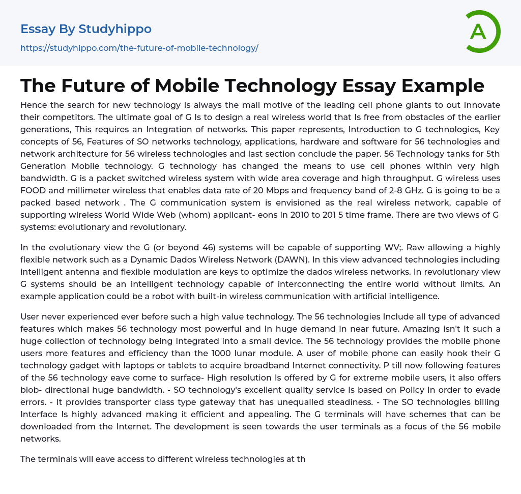 essay about mobile technology