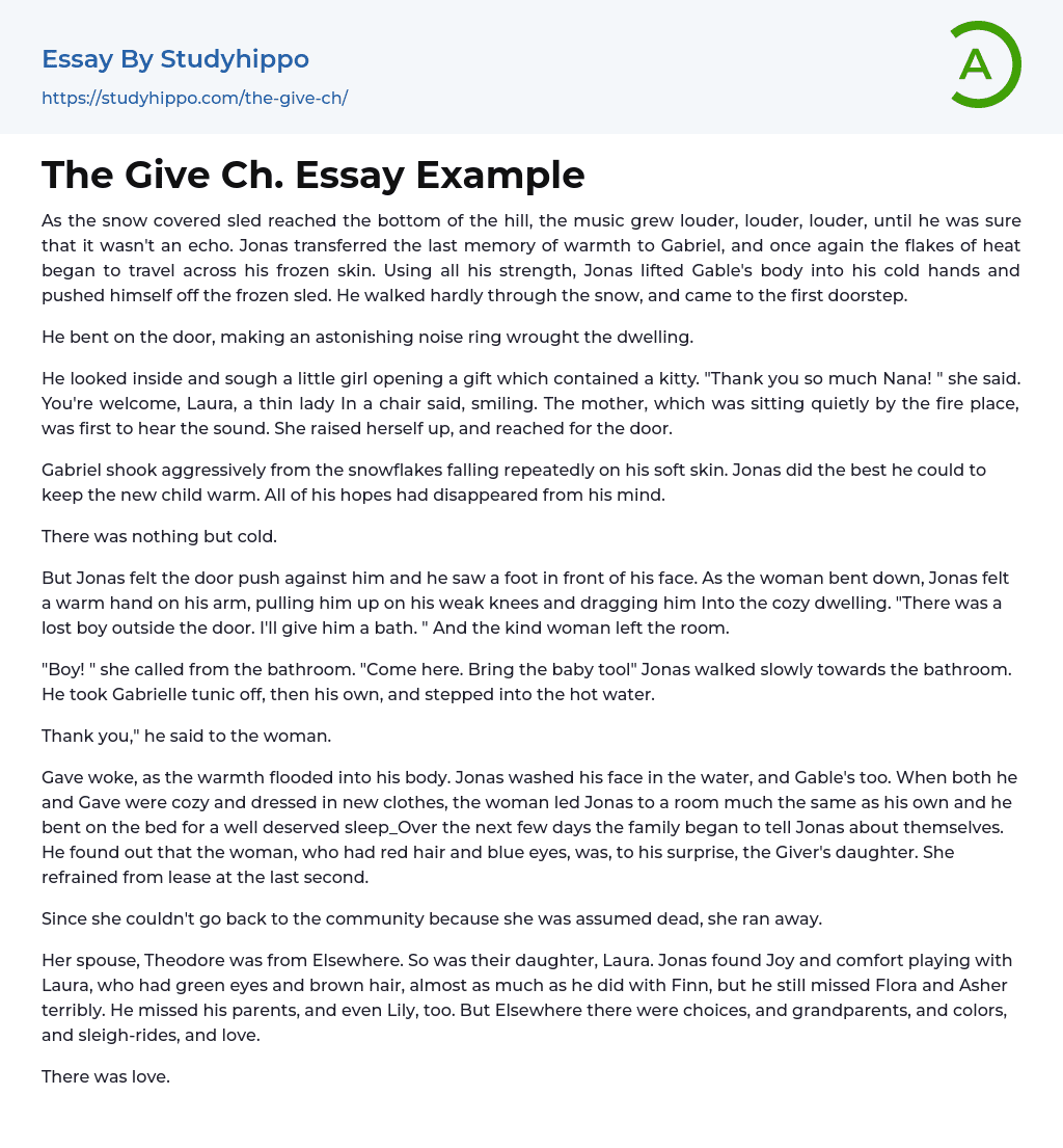 The Give Ch. Essay Example