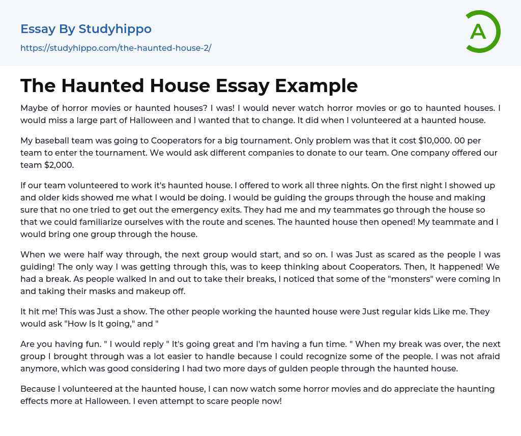 exploring a haunted house essay