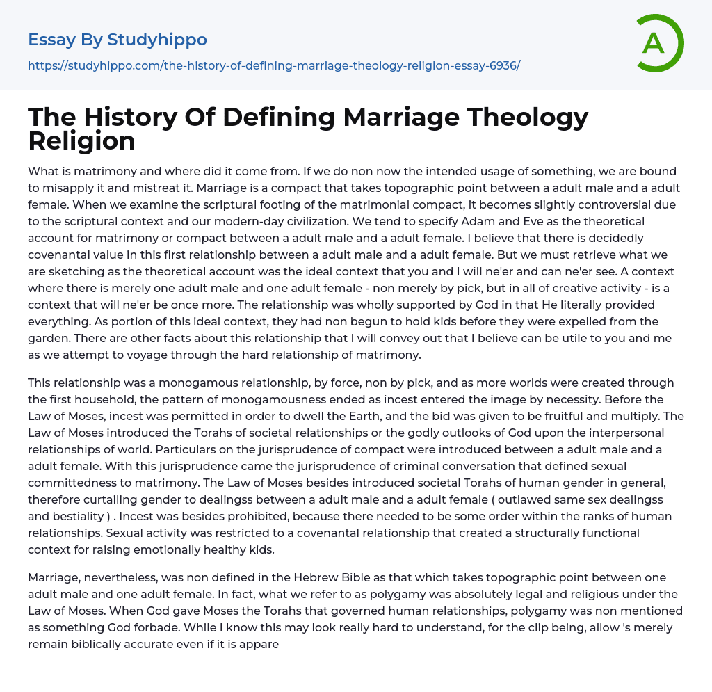 The History Of Defining Marriage Theology Religion
