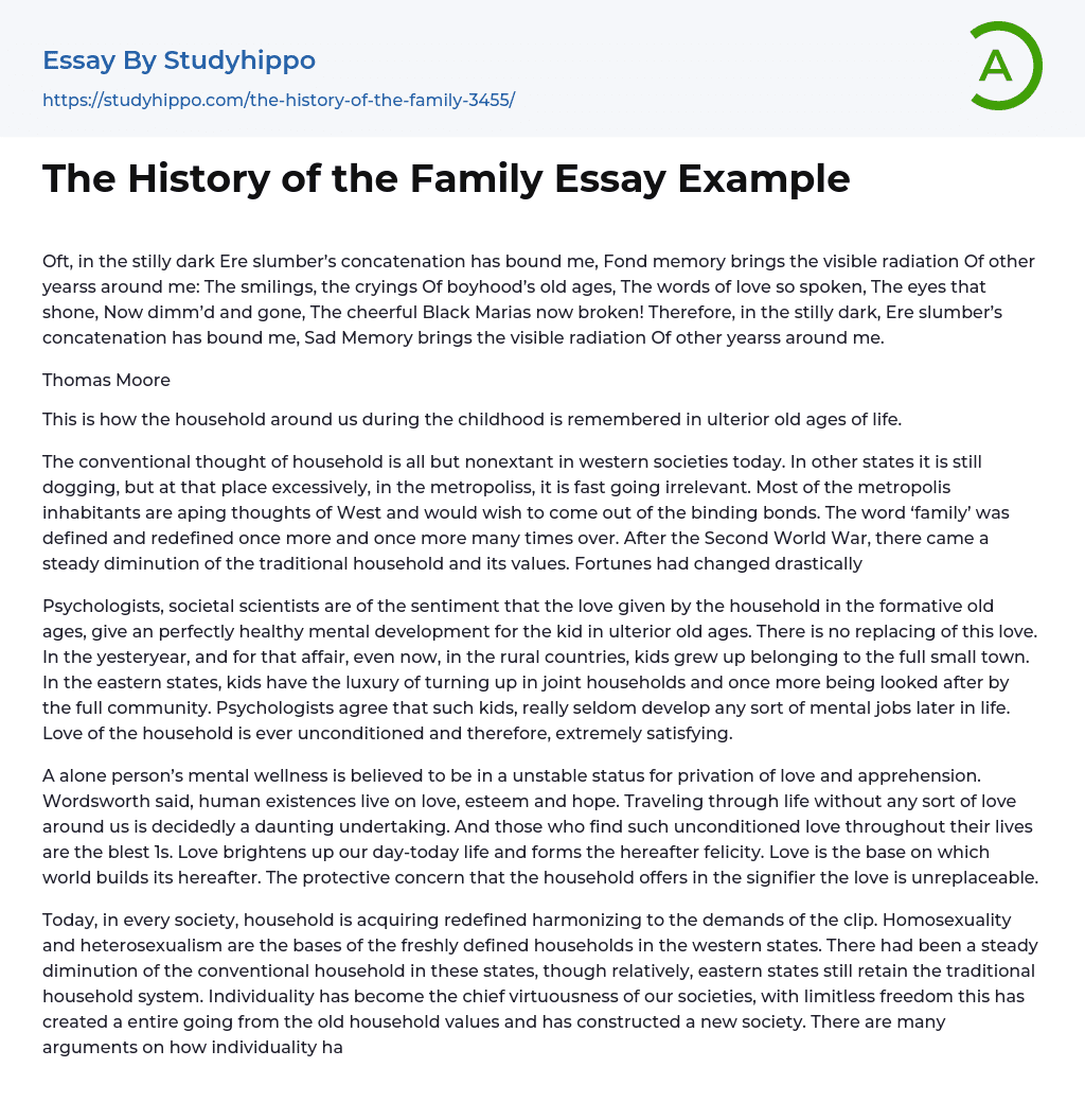 define family history essay