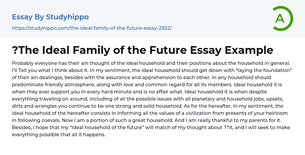 my ideal family in future essay