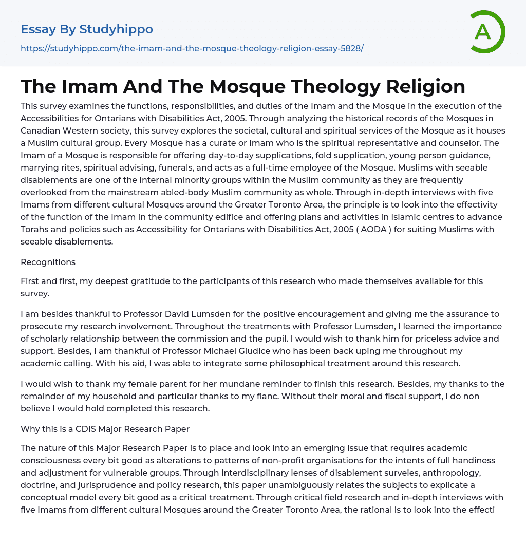 The Imam And The Mosque Theology Religion