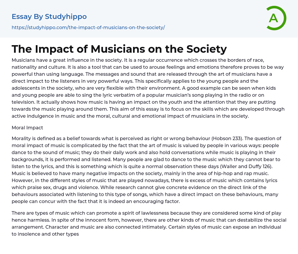 how does music impact our lives essay