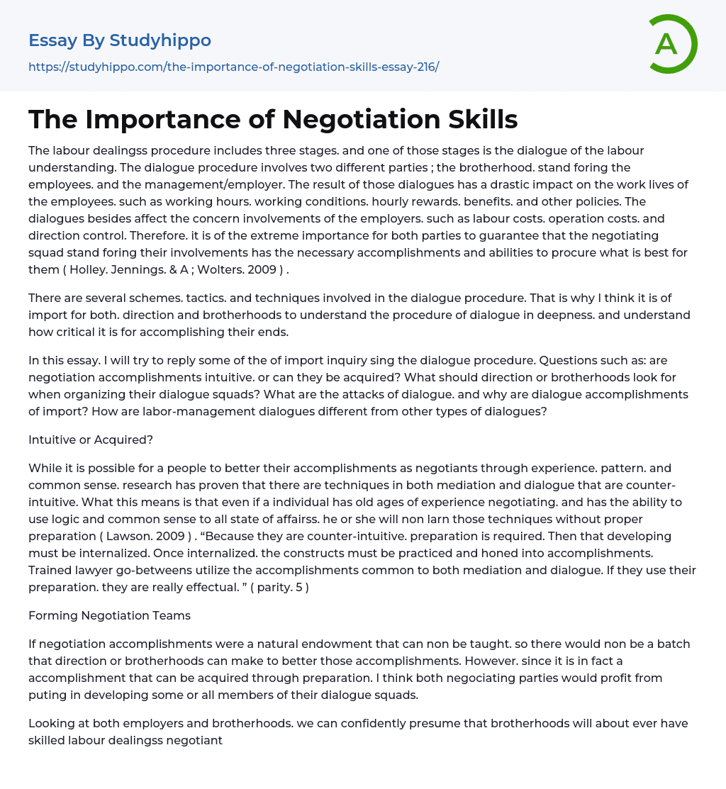 Why Is It Important To Have Good Negotiation Skills In Business