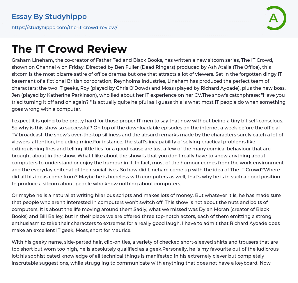 The IT Crowd Review Essay Example