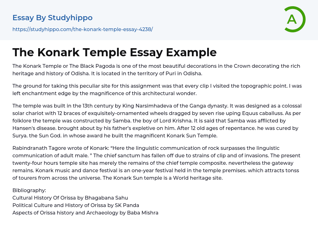 The Konark Temple Essay Example
