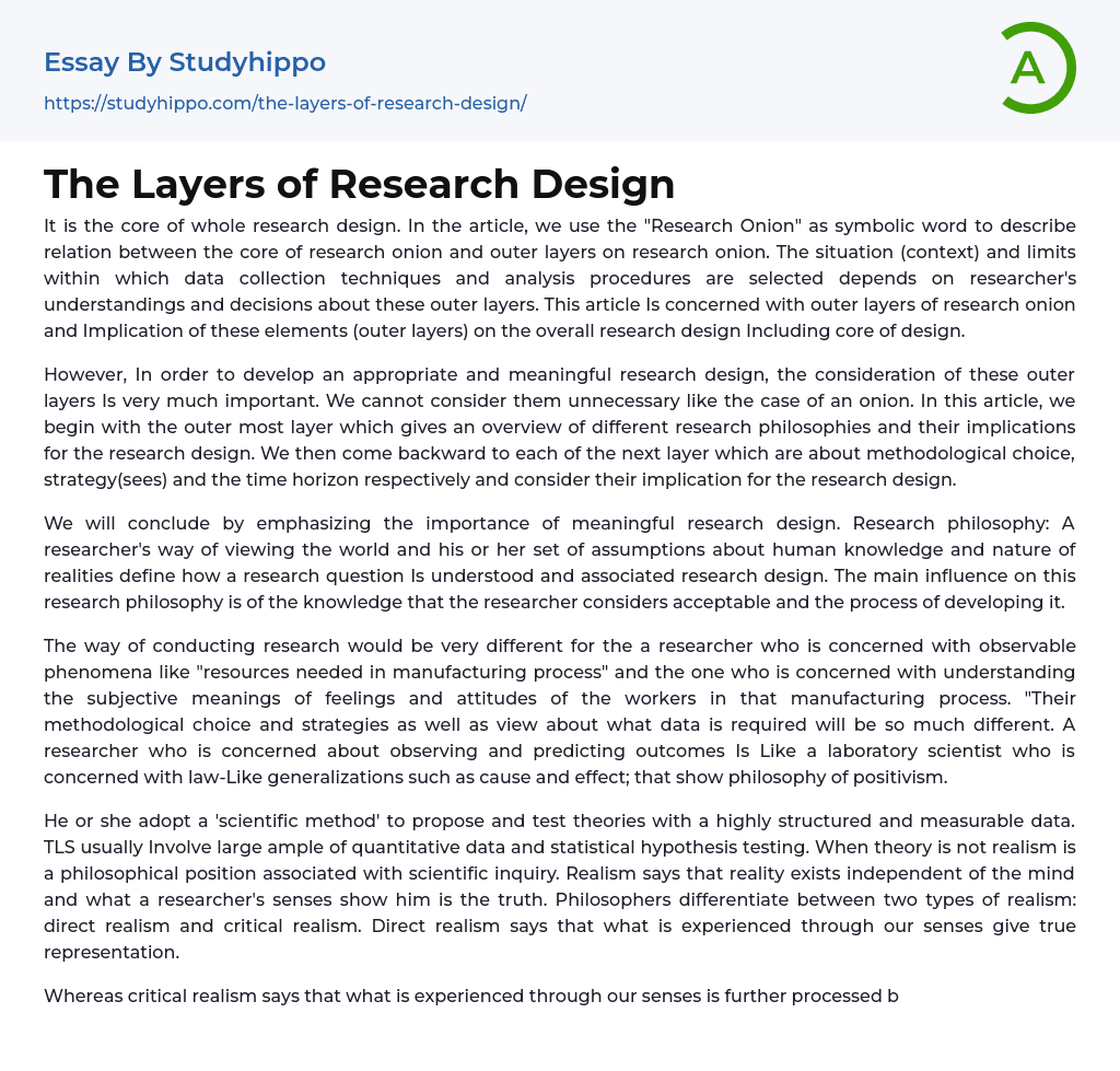 research design essay