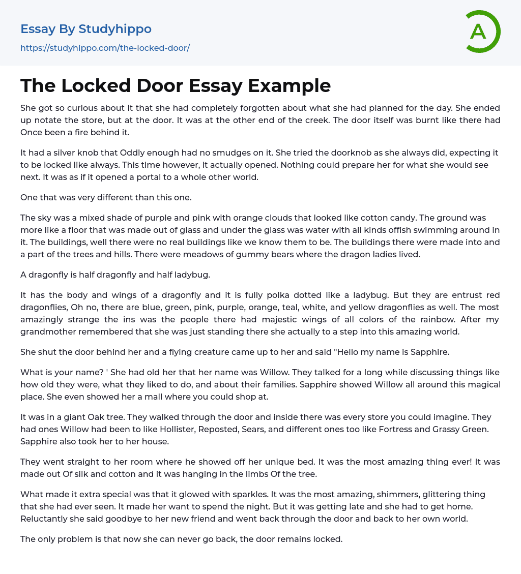 the locked door narrative essay
