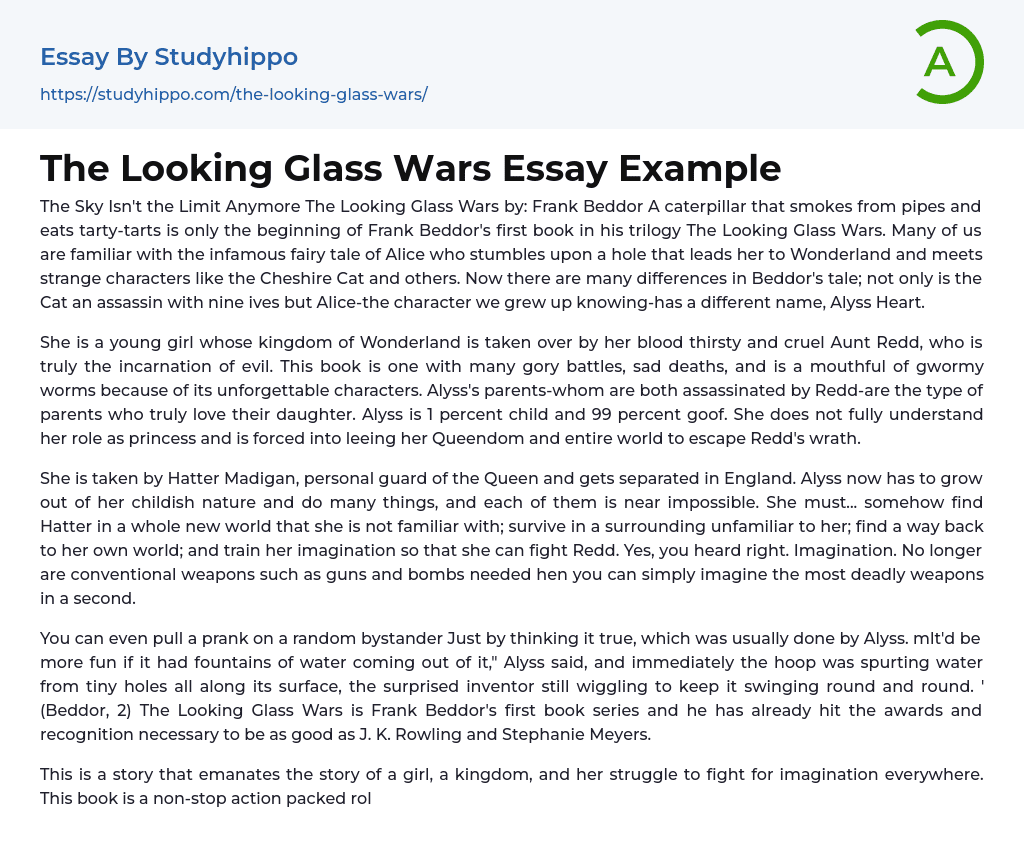 The Looking Glass Wars Essay Example