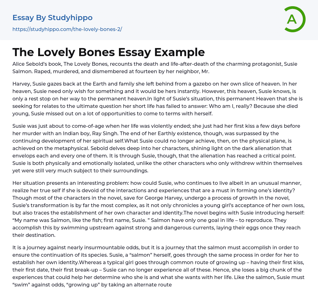 The Lovely Bones Essay Example