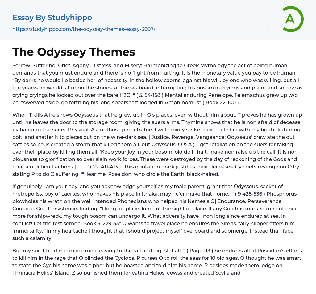 The Odyssey Themes Essay Example