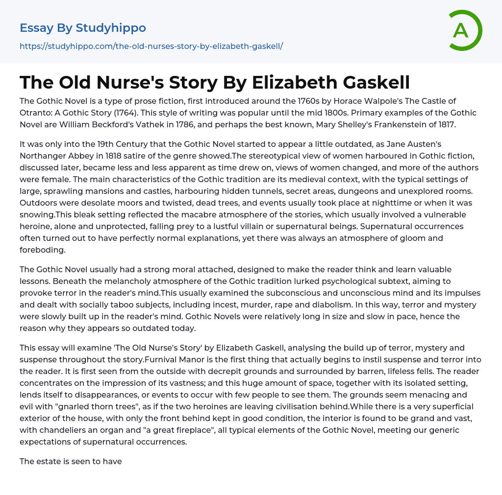 The Old Nurse’s Story By Elizabeth Gaskell Essay Example