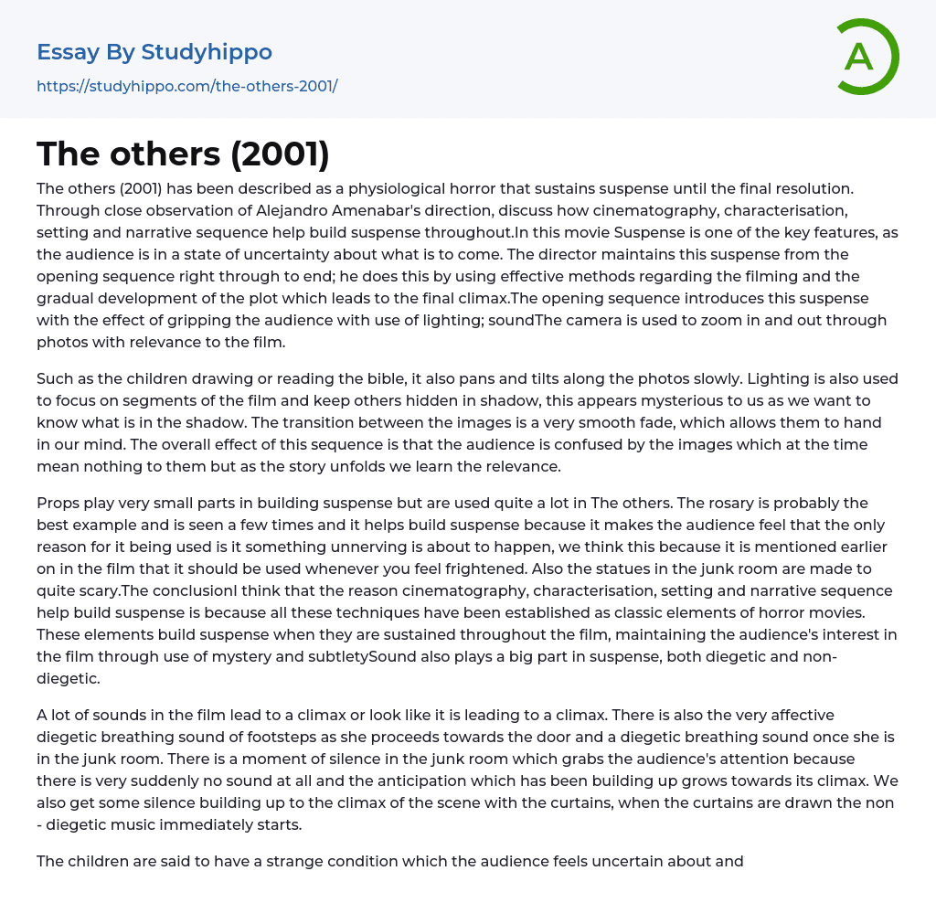 The others (2001) Essay Example