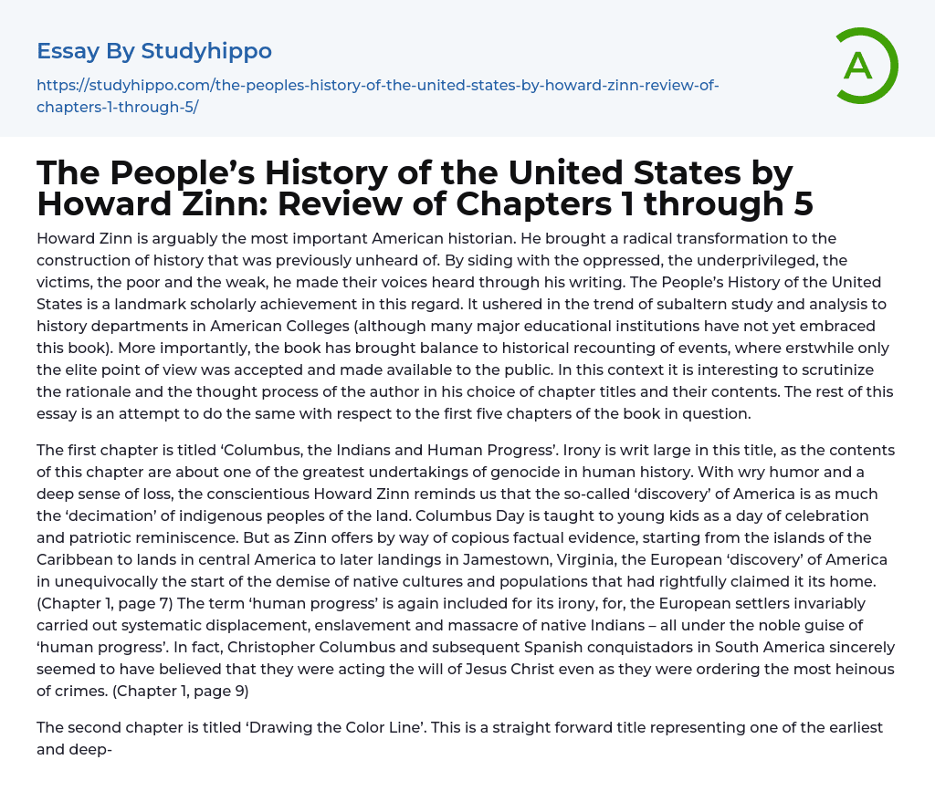Radical Transformation: Howard Zinn’s The People’s History of the United States