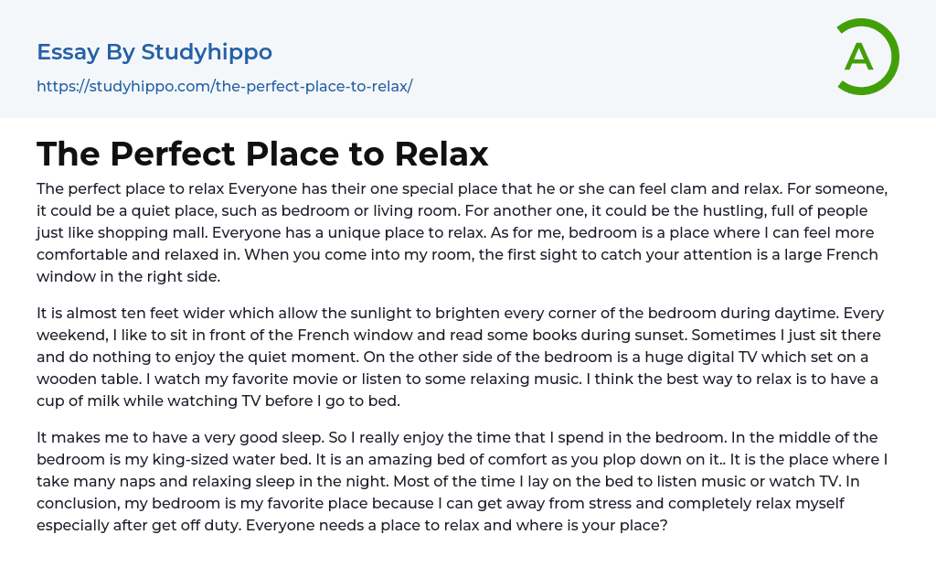 favorite place to relax essay