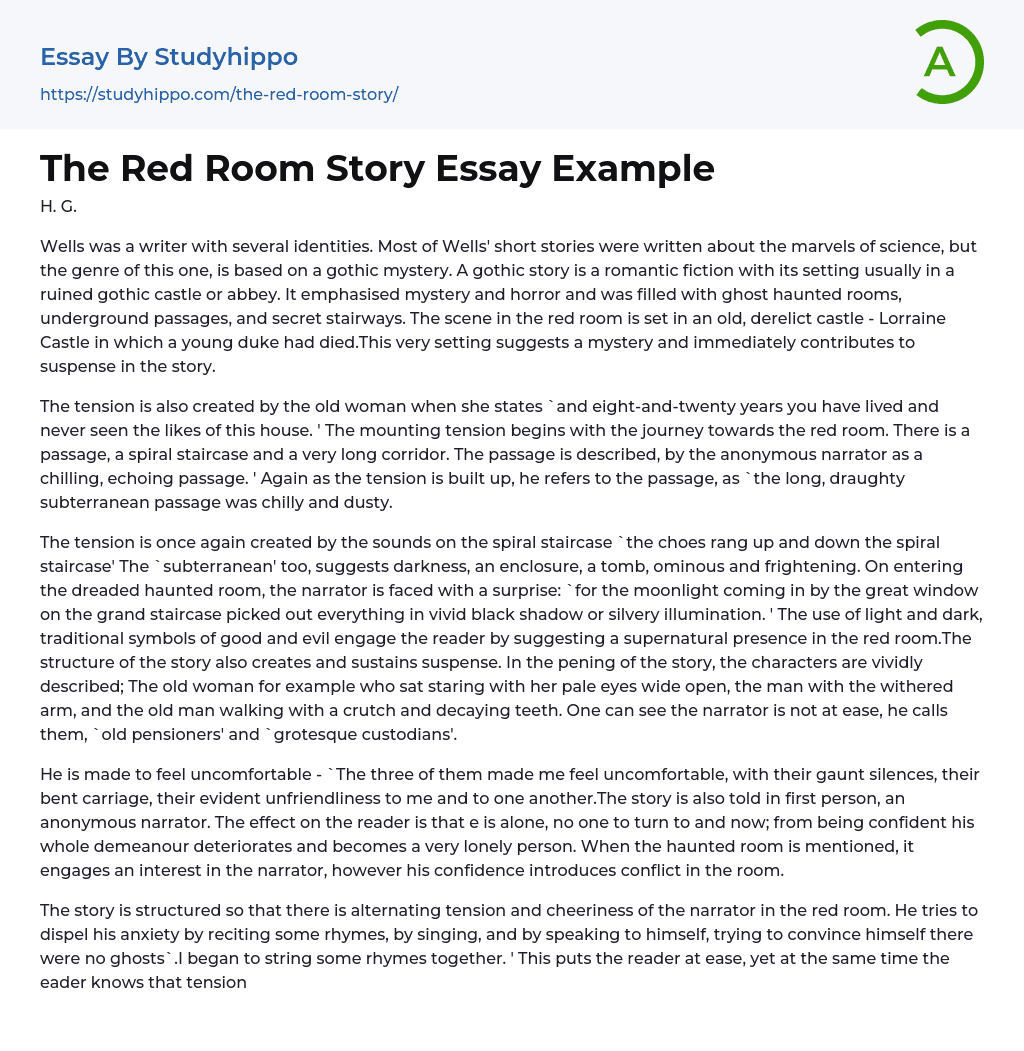 The Red Room Story Essay Example