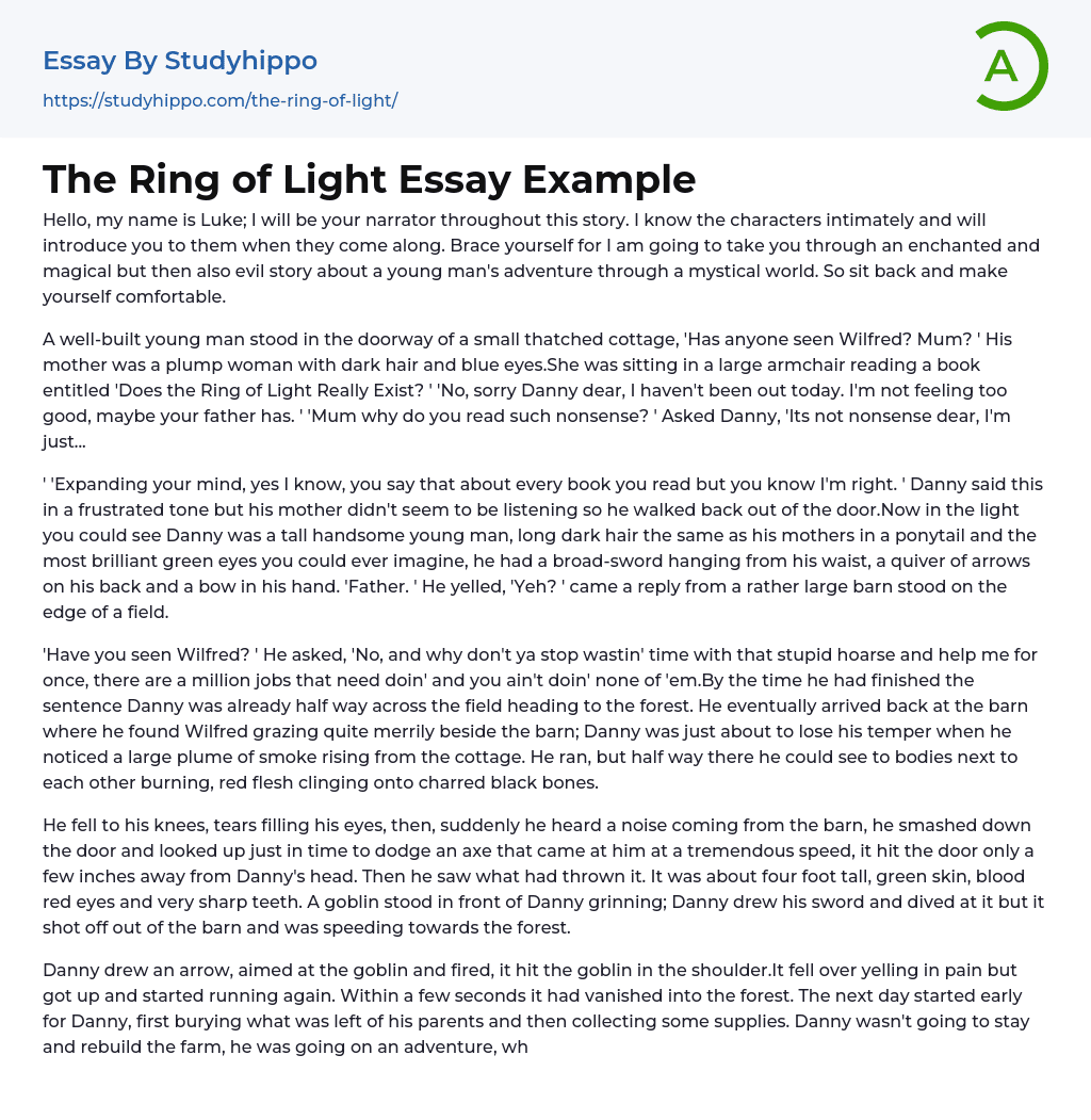 The Ring of Light Essay Example