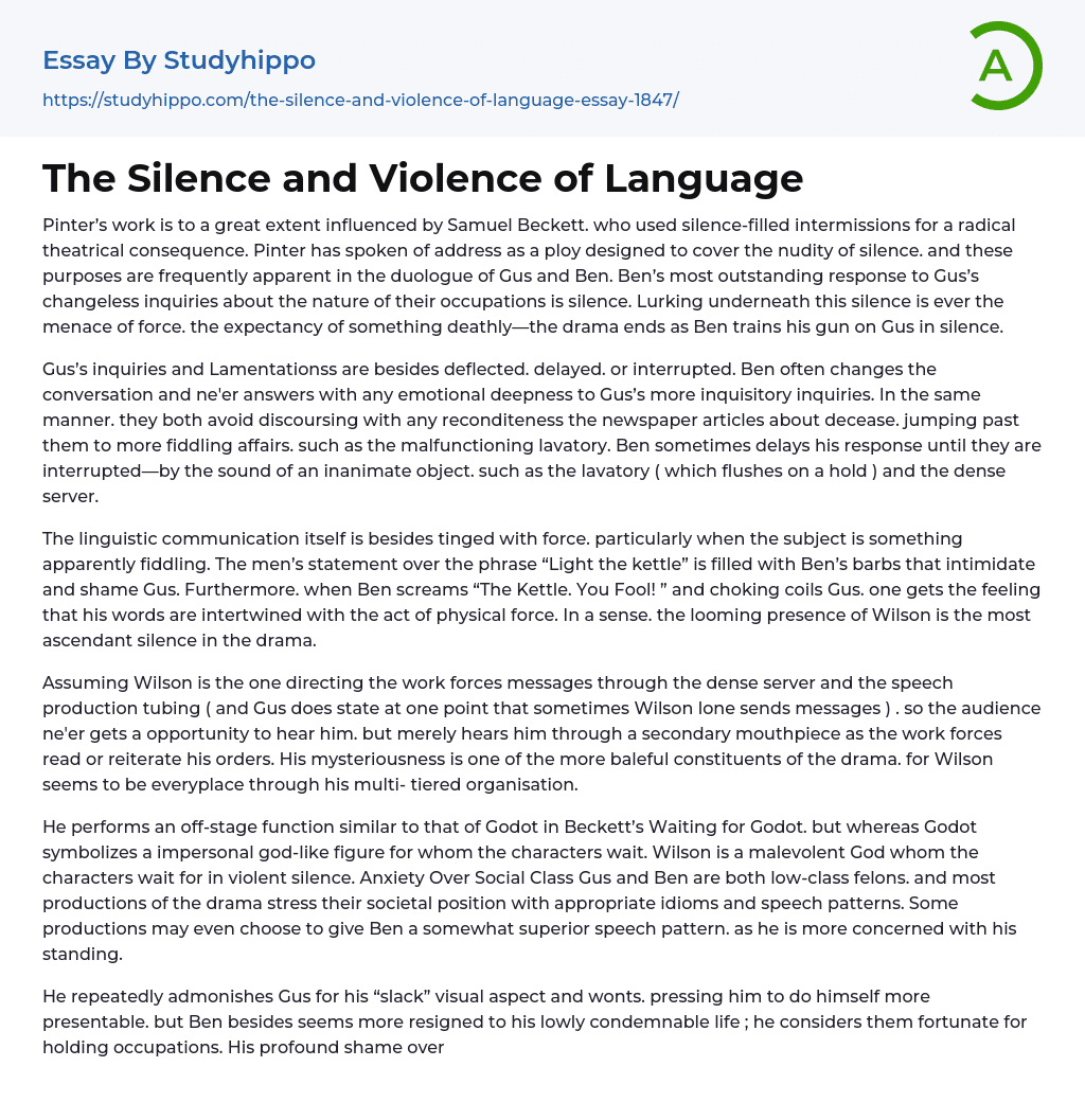 essay on the topic silence